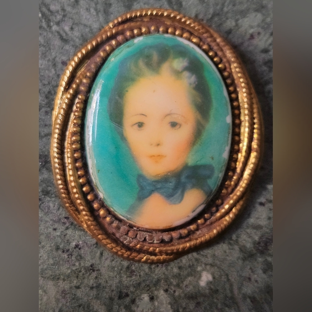 Vintage German Portrait Brooch
